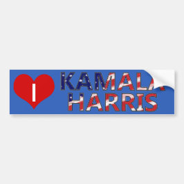 Jag älskar Kamala Harris med Flagga Bumper Sticker Bildekal