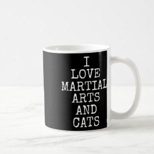 Jag älskar kampsport och katter Söt katts kattdjur Kaffemugg