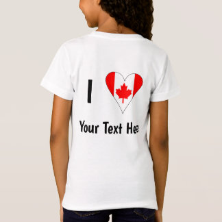 Jag älskar (Kanada hjärtflagga) din svarta text T Shirt