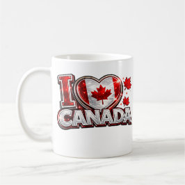 Jag älskar Kanada Patriotisk fotbollsfanmugg | Kan Kaffemugg