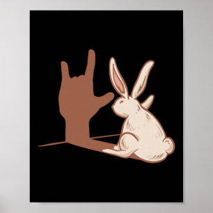 Jag älskar kanin Asl Handgest döva Hörselnedsättni Poster