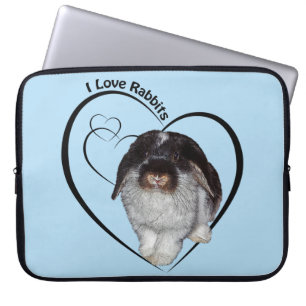 Jag älskar kaniner Laptopfodral (Ljusblå) Laptop Fodral