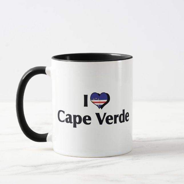 Jag älskar Kap Verde Flagga Mugg (Vänster)