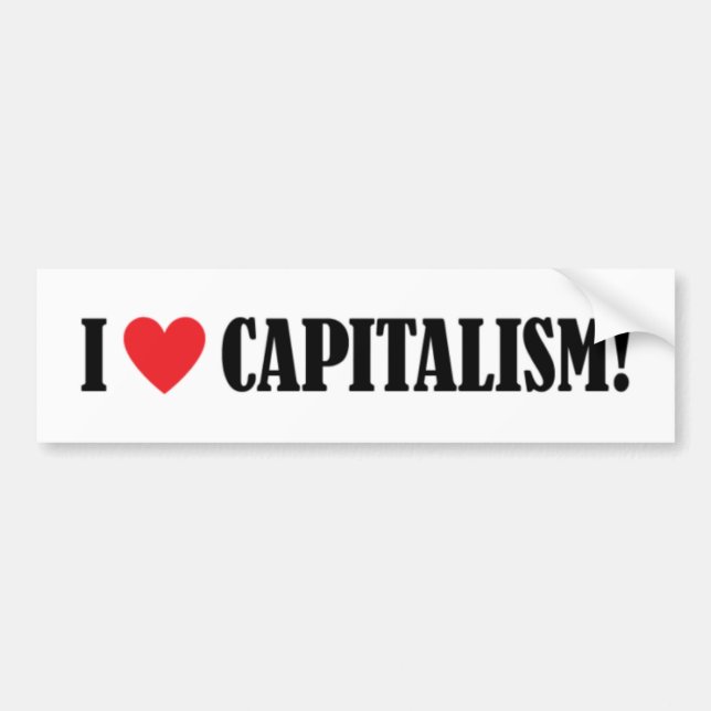 Jag älskar kapitalism! bildekal (Framsidan)
