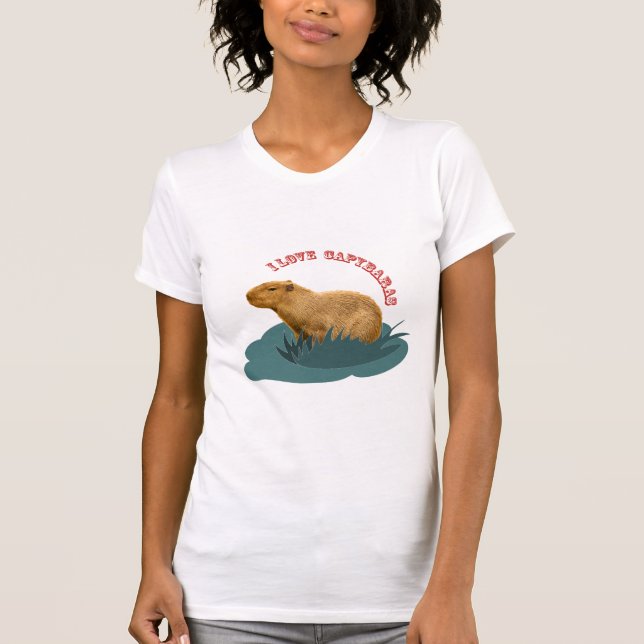 Jag älskar kapybaror söt kapybaravän t shirt (Framsida)