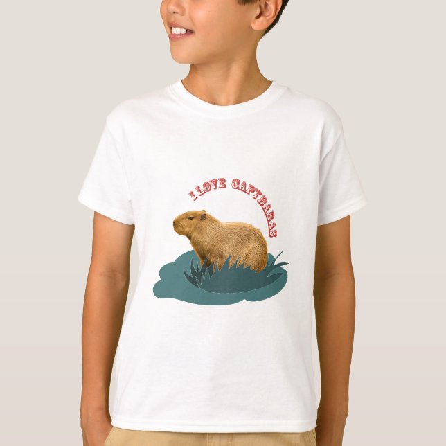Jag älskar kapybaror söt kapybaravän tee shirt (Framsida)