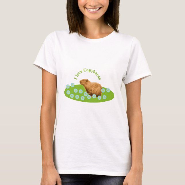 Jag älskar kapybaror tee shirt (Framsida)