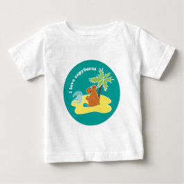 Jag älskar Kapybaror Tropisk Strand Konst Tee Shirt