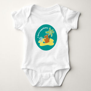 Jag älskar Kapybaror Tropisk Strandkonst T Shirt