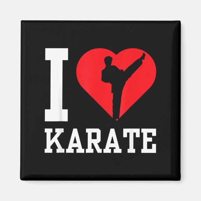 Jag älskar karate bälte fighter coach kampsport magnet (Framsidan)