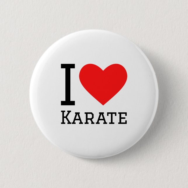 Jag älskar karate t-shirt  knapp (Framsida)