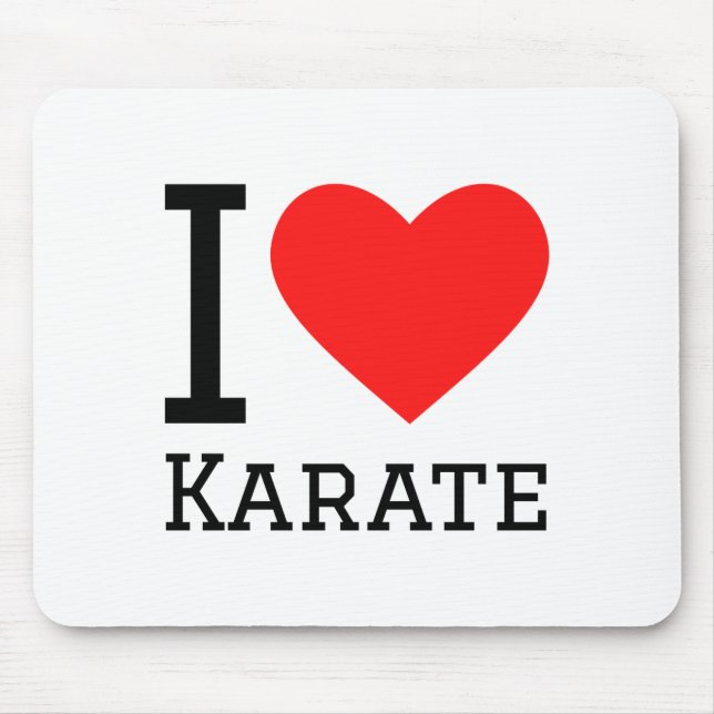 Jag älskar karate t-shirt  musmatta (Framsidan)
