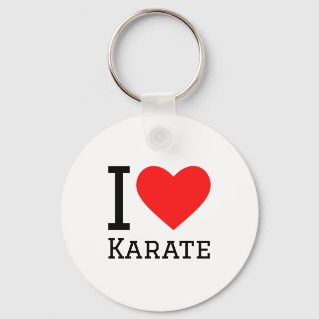 Jag älskar karate t-shirt  nyckelring (Framsida)