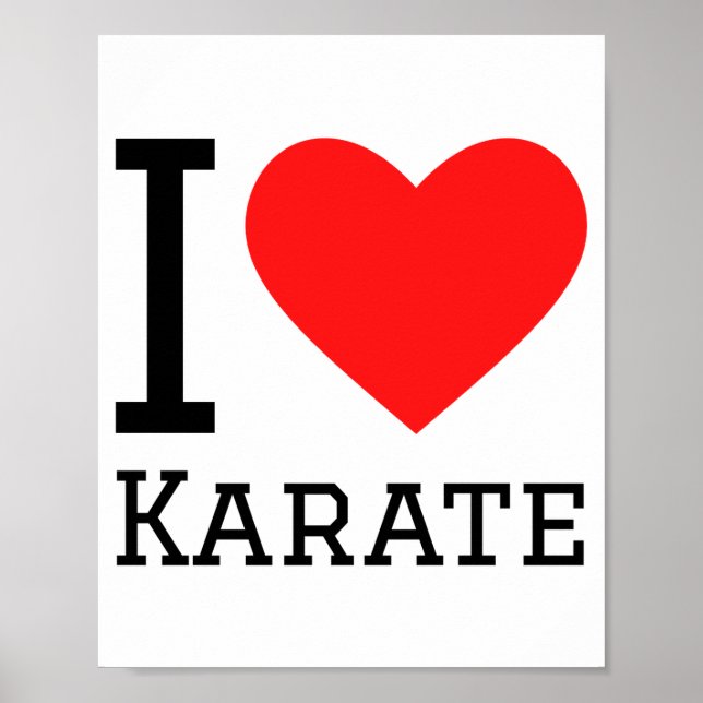Jag älskar karate t-shirt  poster (Framsidan)