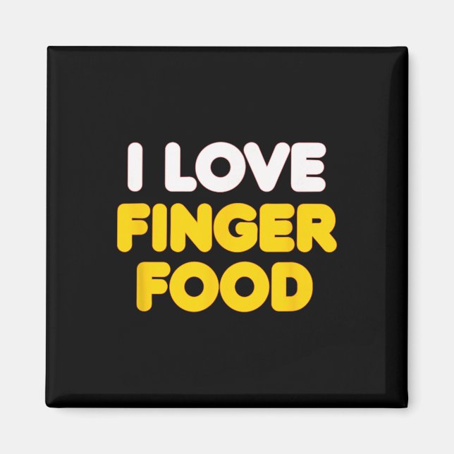 Jag älskar kärlek finger mat Jag är mat, söt par V Magnet (Framsidan)