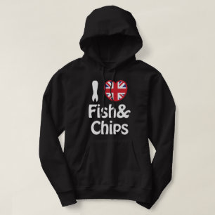 Jag älskar [Kärlek] Fish & Chips-tröja Hoodie