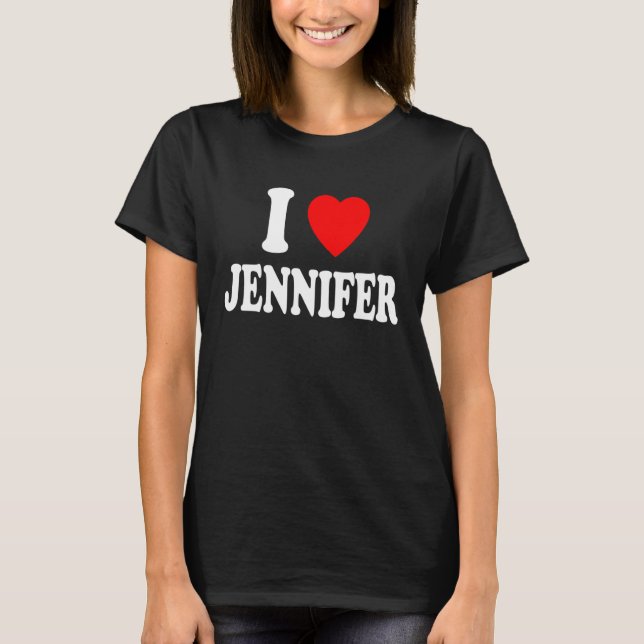 Jag älskar Kärlek Jennifer Cute Matching par make/ T Shirt (Framsida)