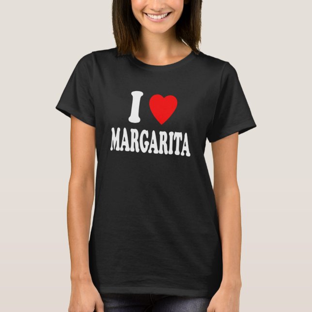 Jag älskar Kärlek Margarita Cute Matching par make T Shirt (Framsida)