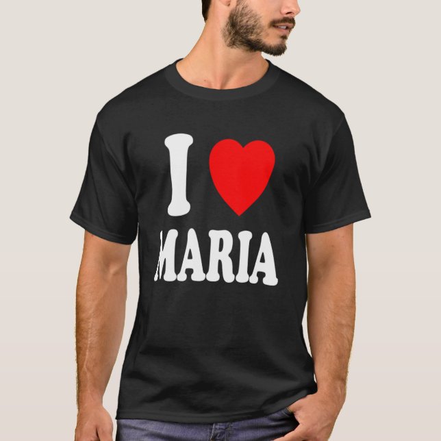Jag älskar Kärlek Maria Cute Matching par Peer T Shirt (Framsida)