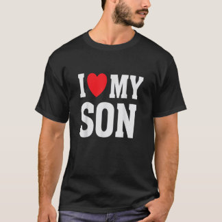 Jag älskar Kärlek min son Proud Pare Mamma Mor Pap T Shirt