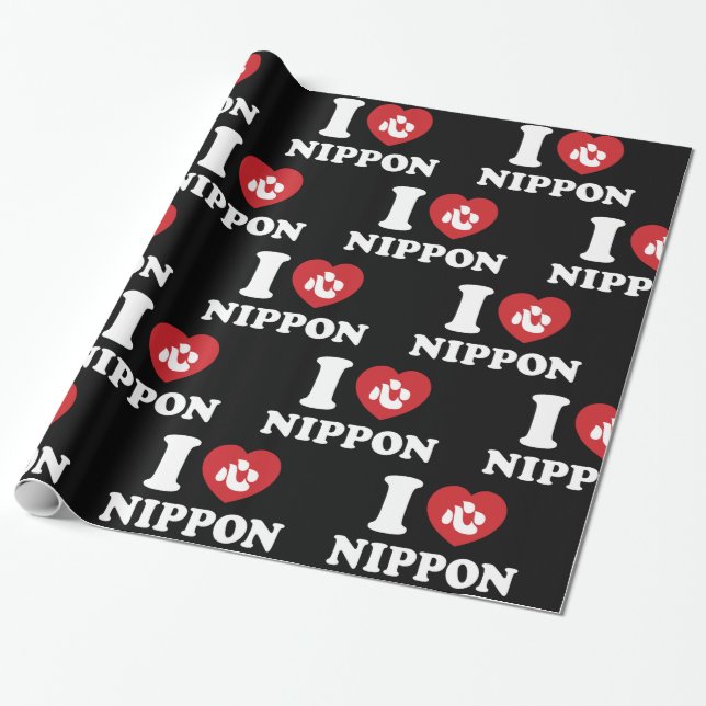 JAG ÄLSKAR [KÄRLEK] NIPPON INPACKNINGSPAPPER PRESENTPAPPER (Utrullad)