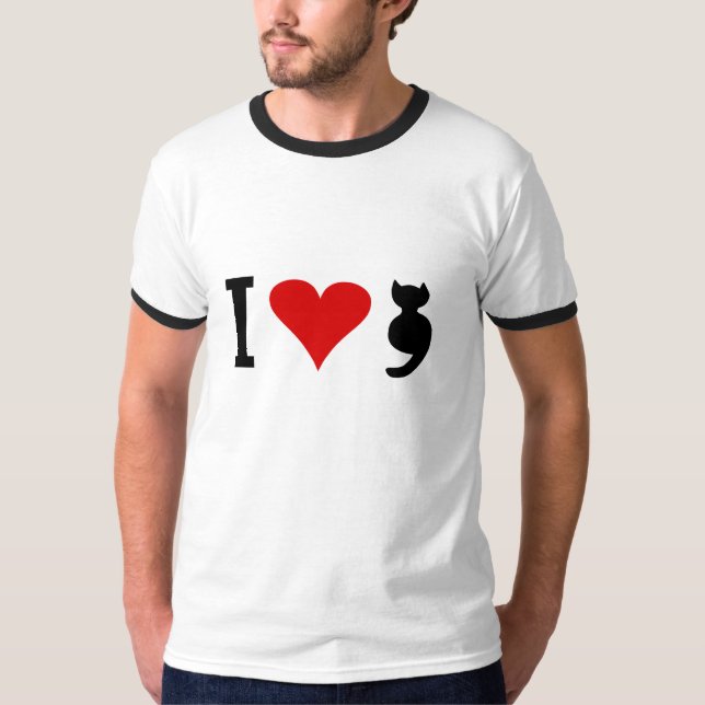 Jag älskar katten tee shirt (Framsida)