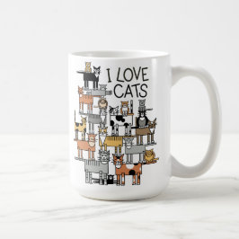 Jag älskar katter kaffemugg