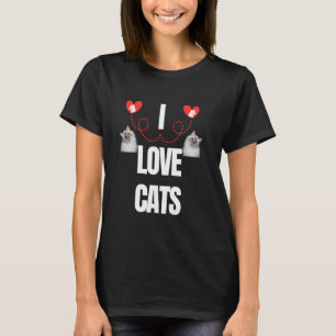 JAG ÄLSKAR KATTER KATT ÄLSKARE FÄRGFULL PRESENT T SHIRT