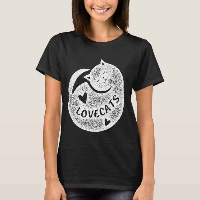 Jag älskar katter kattdjur t shirt (Framsida)