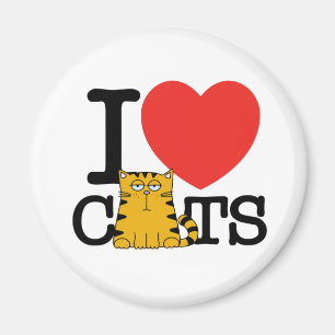 Jag älskar katter magnet