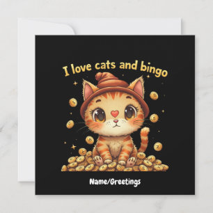 Jag älskar katter och Bingo Perfekt kombination Bi Inbjudningar