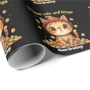 Jag älskar katter och Bingo perfekt kombination Bi Presentpapper