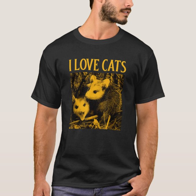 Jag älskar katter  Pungråtta 1 T Shirt (Framsida)