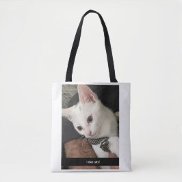 Jag älskar katter Totebag. Jag hatar människor Kat Tygkasse