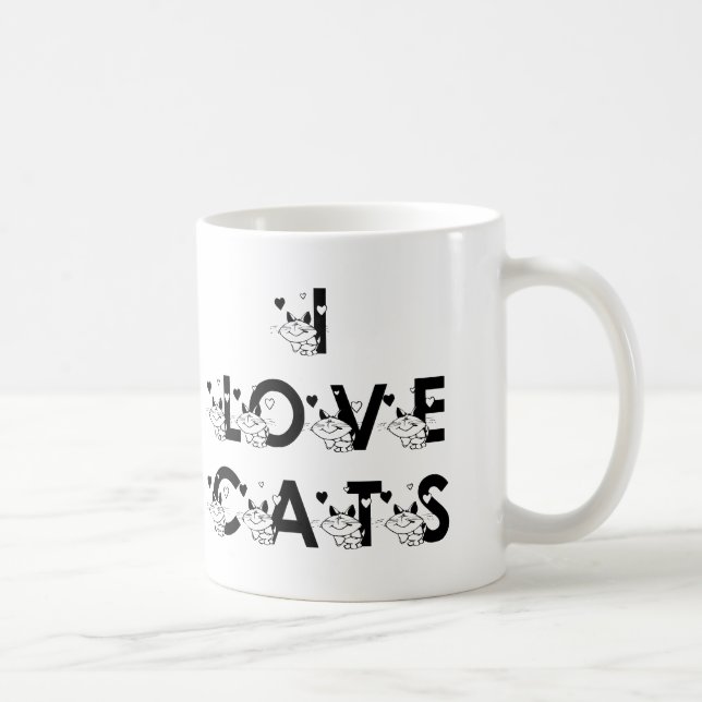 Jag älskar kattkaffemuggen kaffemugg (Höger)
