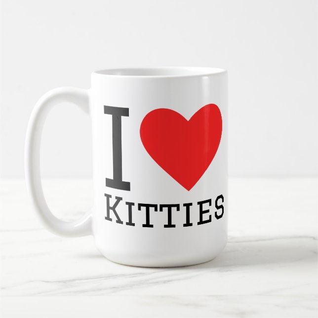 Jag älskar kattungar kaffemugg (Vänster)