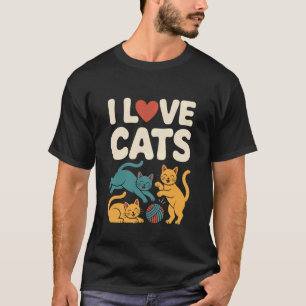 Jag älskar kattungar som leker med garnboll t shirt