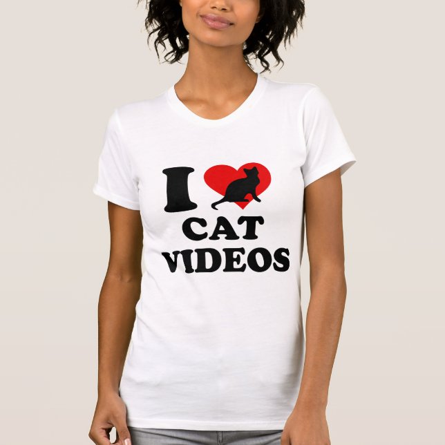 Jag älskar kattvideos t shirt (Framsida)