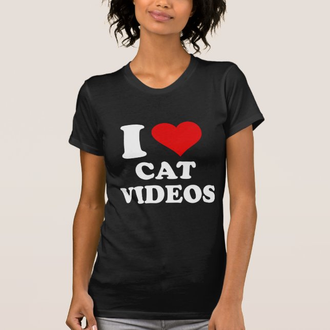 Jag älskar kattvideos t shirt (Framsida)
