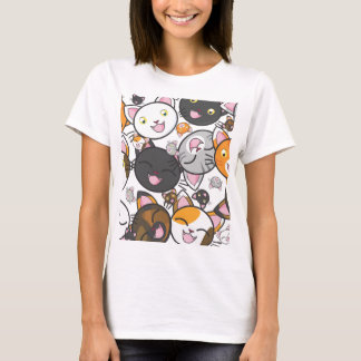 Jag älskar Kawaii kattungekvinna tillfälliga Tee Shirt