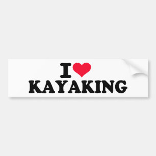 Jag älskar Kayaking Bildekal