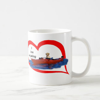 Jag älskar kayaking (gul lab) 1 kaffemugg