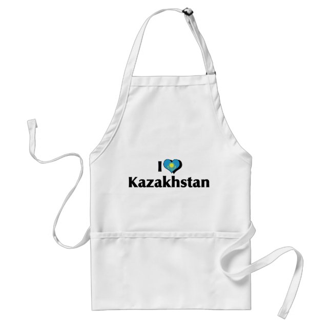 Jag älskar Kazakstan flagga Förkläde (Framsidan)