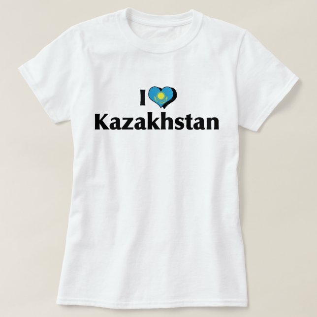 Jag älskar Kazakstan flagga Tröja (Design framsida)