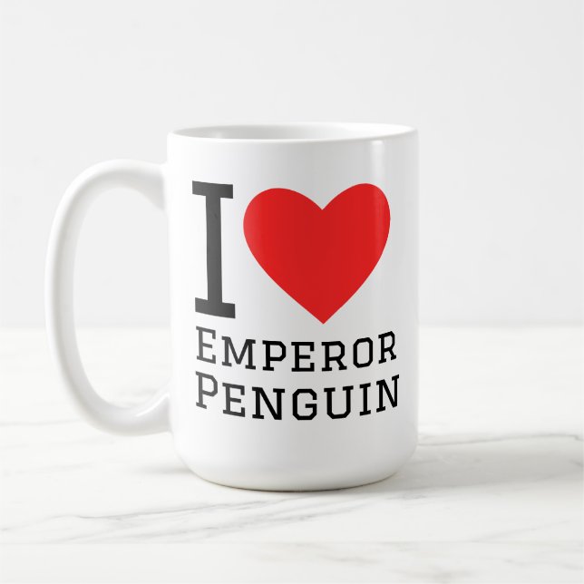 Jag älskar kejsarpingvin   kaffemugg (Vänster)