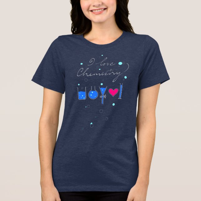 Jag älskar kemi, "Jag älskar dig" dold text, mörk T Shirt (Framsida)