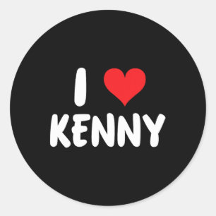 Jag älskar Kenny - Hjärta - Namn Runt Klistermärke