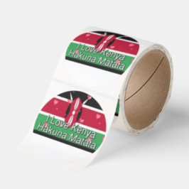 Jag älskar! Kenya Hakuna Matata Runt Klistermärke