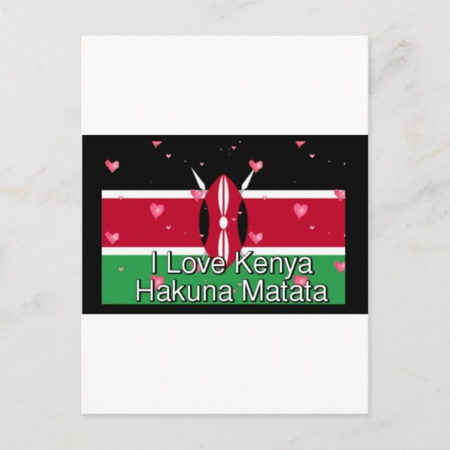 Jag älskar Kenya och "Hakuna Matata" Konsttryck Vykort (Framsida)