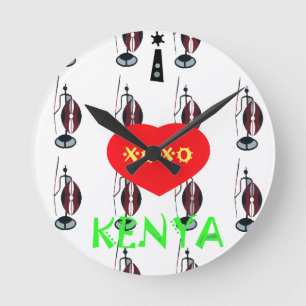 Jag älskar Kenya XOXO Rund Klocka
